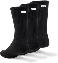 Pair of Thieves Men's BOWO Ribbed Crew 3 Pack Cushion Crew Sock, Black, One Size