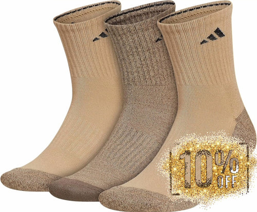 Adidas cushions socks 3 pack brown